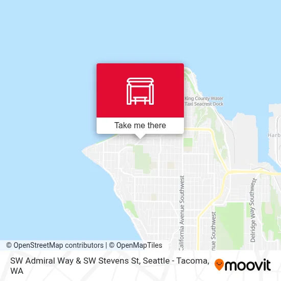 SW Admiral Way & SW Stevens St map