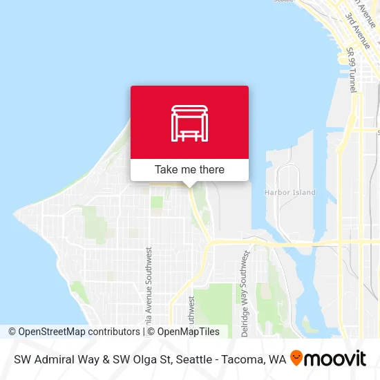 SW Admiral Way & SW Olga St map
