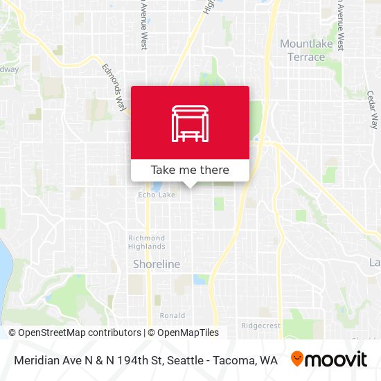 Meridian Ave N & N 194th St map