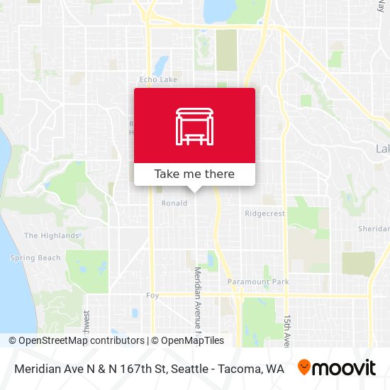 Meridian Ave N & N 167th St map