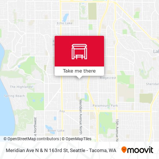 Meridian Ave N & N 163rd St map