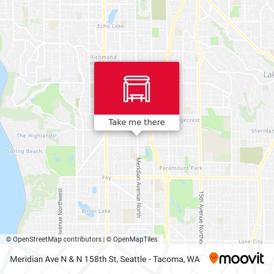 Meridian Ave N & N 158th St map
