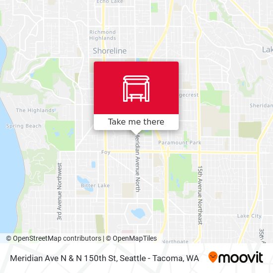 Meridian Ave N & N 150th St map