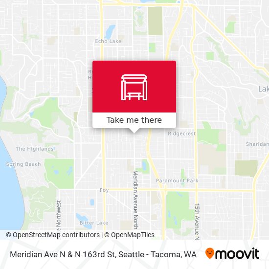 Meridian Ave N & N 163rd St map