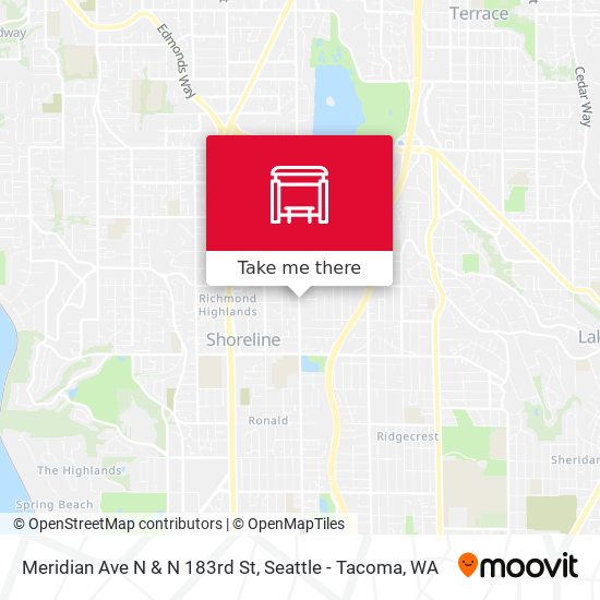 Meridian Ave N & N 183rd St map
