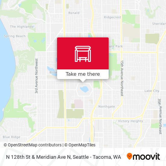 N 128th St & Meridian Ave N map