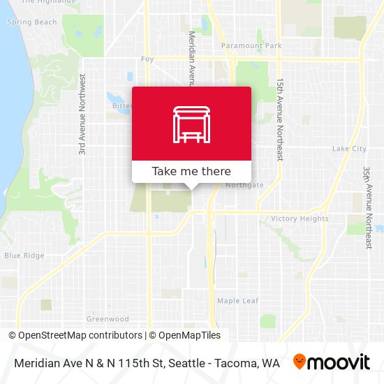Meridian Ave N & N 115th St map