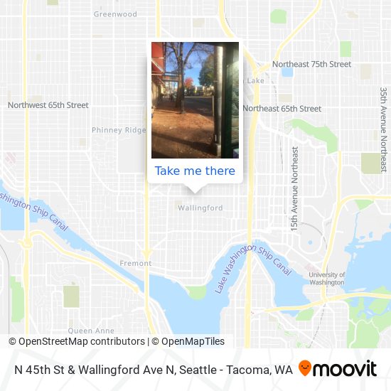 N 45th St & Wallingford Ave N map
