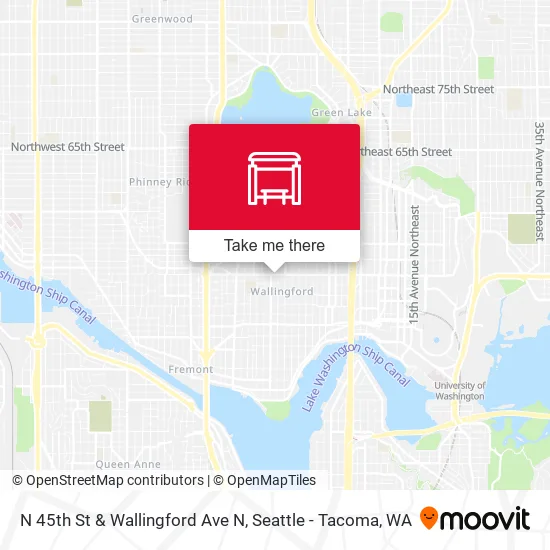 N 45th St & Wallingford Ave N map