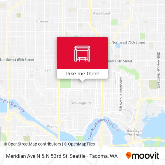 Mapa de Meridian Ave N & N 53rd St