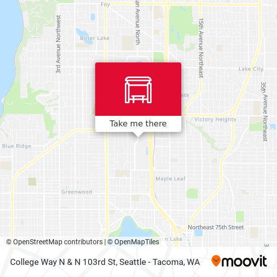 College Way N & N 103rd St map