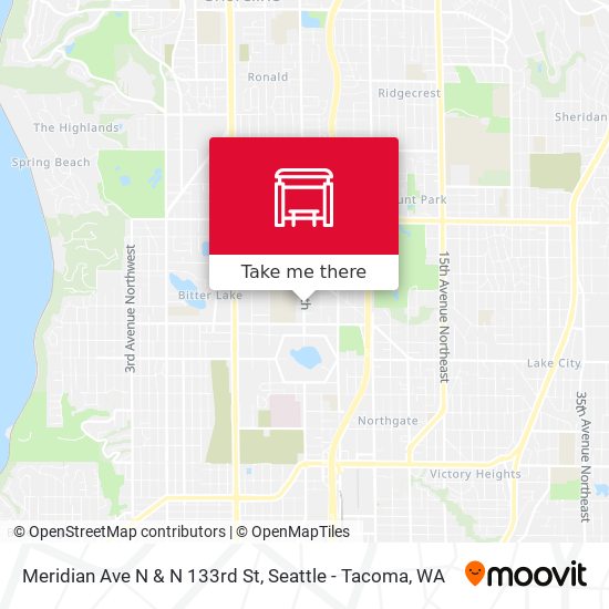 Meridian Ave N & N 133rd St map
