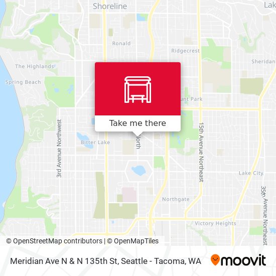 Meridian Ave N & N 135th St map