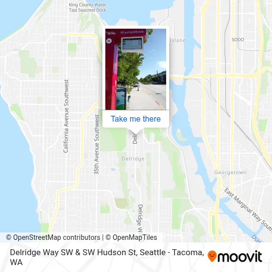 Delridge Way SW & SW Hudson St map