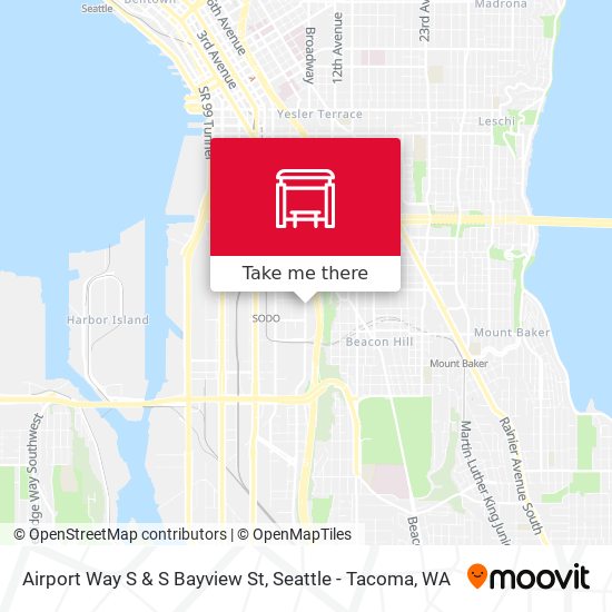 Airport Way S & S Bayview St map