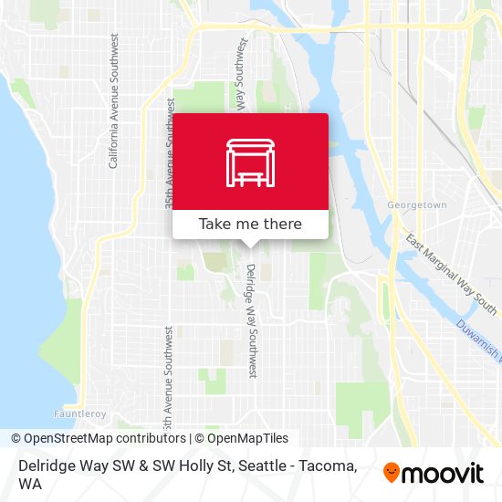 Delridge Way SW & SW Holly St map