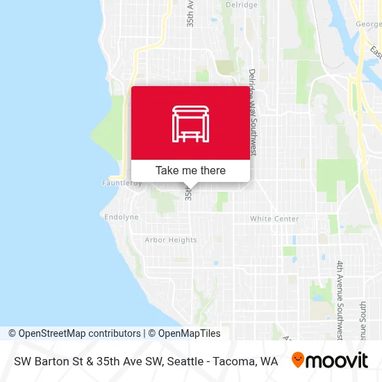 SW Barton St & 35th Ave SW map