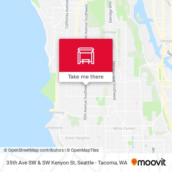 35th Ave SW & SW Kenyon St map