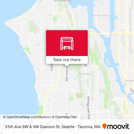 35th Ave SW & SW Dawson St map