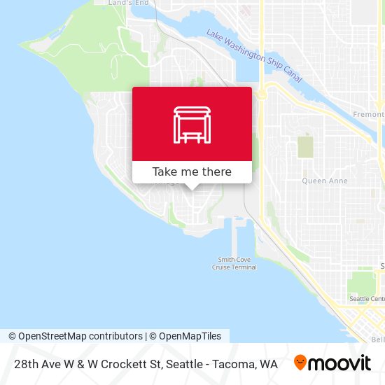 28th Ave W & W Crockett St map