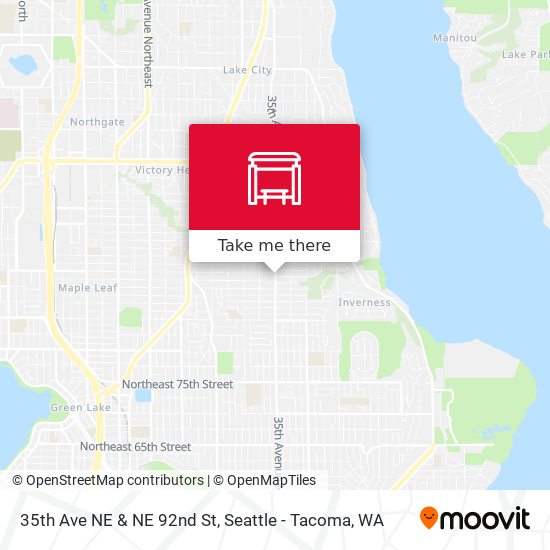 35th Ave NE & NE 92nd St map