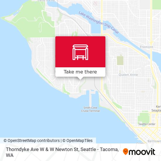 Thorndyke Ave W & W Newton St map