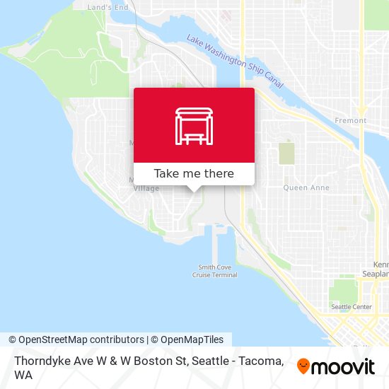 Thorndyke Ave W & W Boston St map