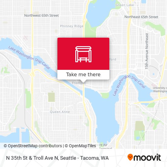 N 35th St & Troll Ave N map