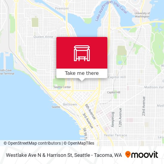 Westlake Ave N & Harrison St map