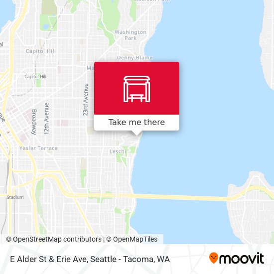 E Alder St & Erie Ave map