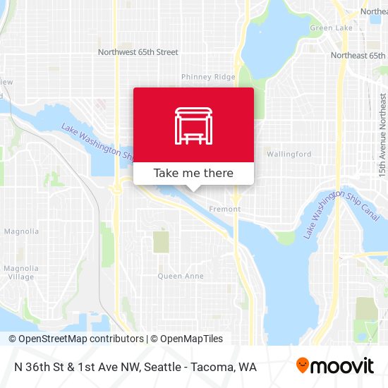 N 36th St & 1st Ave NW map