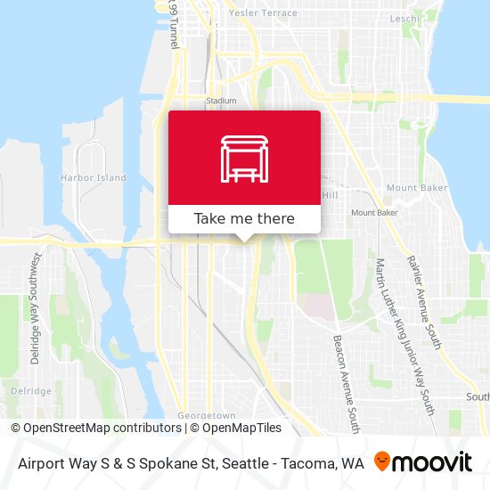Airport Way S & S Spokane St map