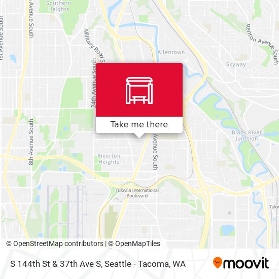 S 144th St & 37th Ave S map