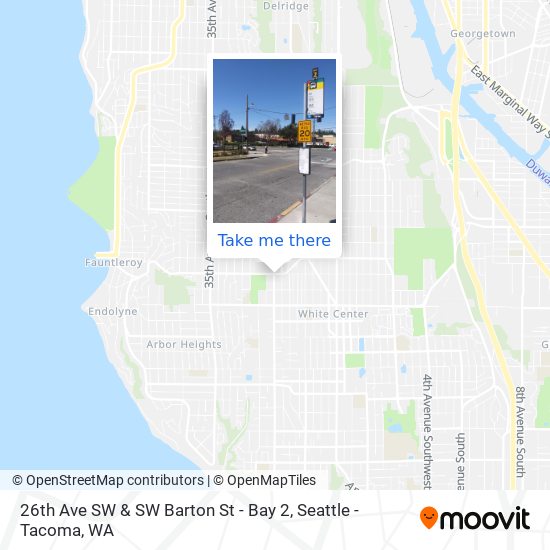 26th Ave SW & SW Barton St - Bay 2 map