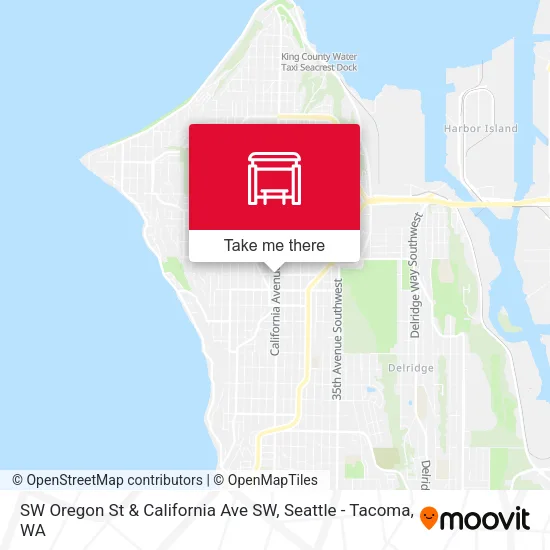 SW Oregon St & California Ave SW map