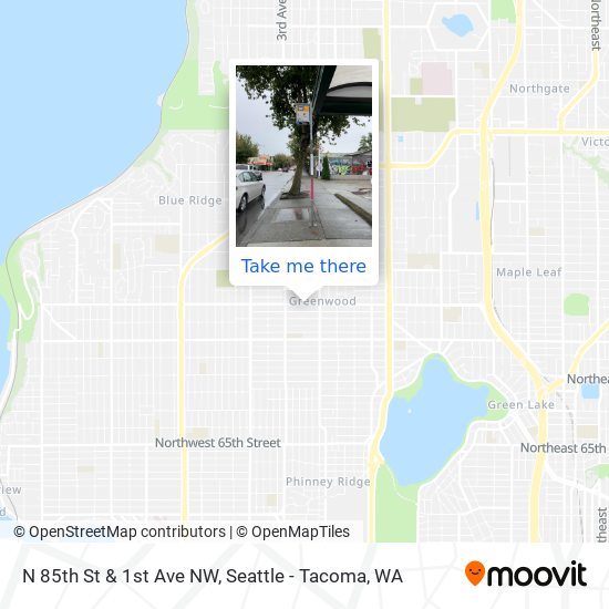 N 85th St & 1st Ave NW map
