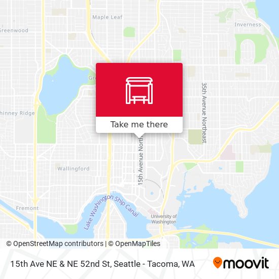 15th Ave NE & NE 52nd St map