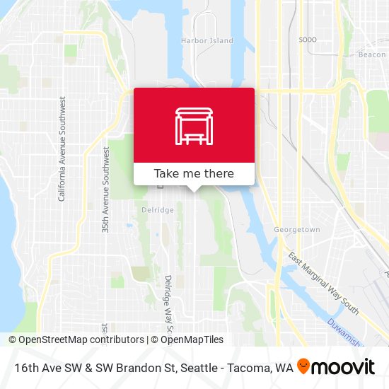 16th Ave SW & SW Brandon St map