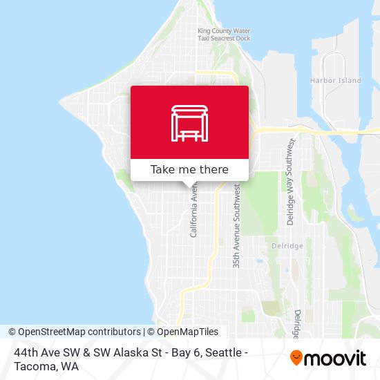 44th Ave SW & SW Alaska St - Bay 6 map