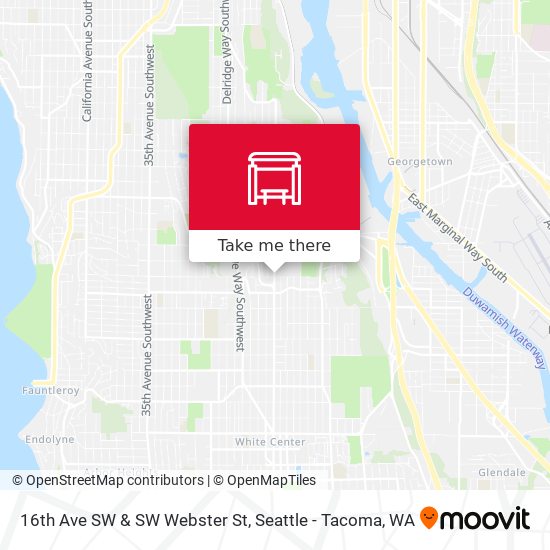 16th Ave SW & SW Webster St map