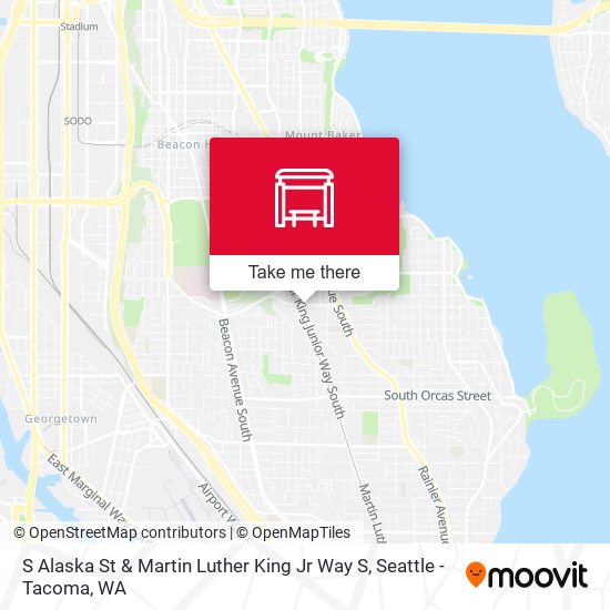 S Alaska St & Martin Luther King Jr Way S map