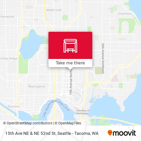 15th Ave NE & NE 52nd St map