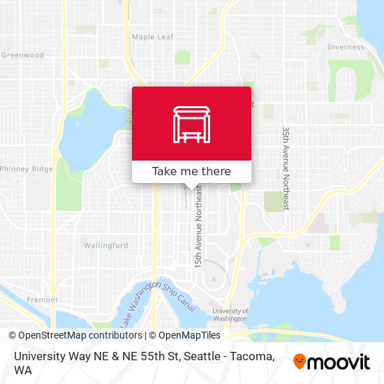 University Way NE & NE 55th St map