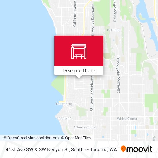 41st Ave SW & SW Kenyon St map