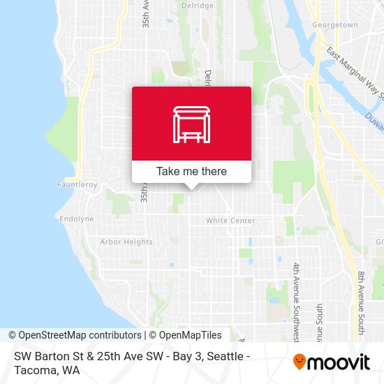 Mapa de SW Barton St & 25th Ave SW - Bay 3