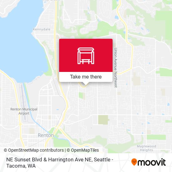 NE Sunset Blvd & Harrington Ave NE map