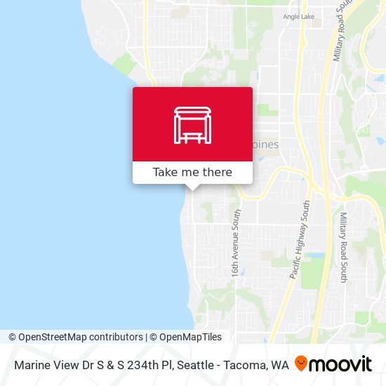 Marine View Dr S & S 234th Pl map