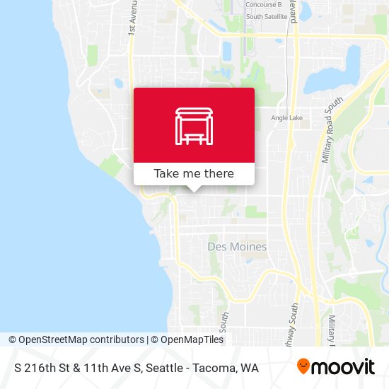 S 216th St & 11th Ave S map