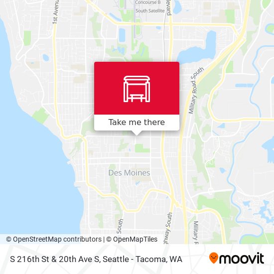 S 216th St & 20th Ave S map