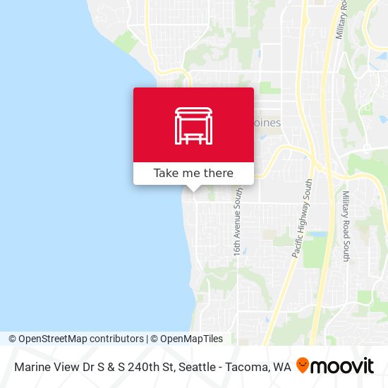 Marine View Dr S & S 240th St map